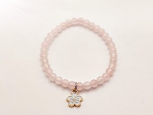 Náramok guličky detský 4 mm Ruženín