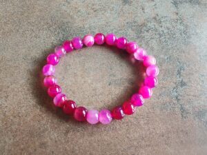 Náramok guličky ACHÁT ružový dámsky 8 mm