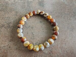 Náramok guličky ACHÁT tibetský dámsky 8 mm