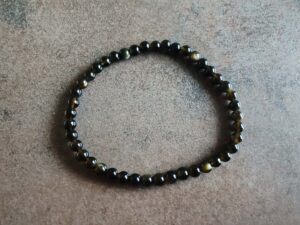 Náramok guličky ZLATÝ OBSIDIÁN dámsky 4 mm