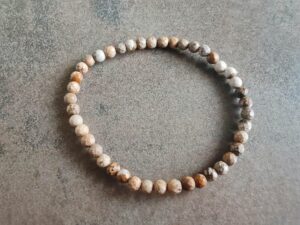 Náramok guličky JASPIS pieskový fazetovaný dámsky 4 mm