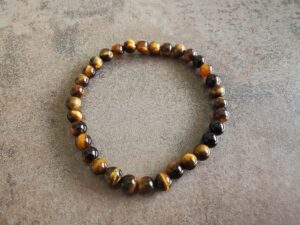 Náramok guličky TIGRIE OKO pánsky 6 mm