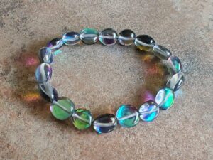 Náramok nepravidelné korálky OPALIT šedý dámsky