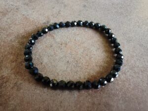 Náramok guličky TURMALÍN ČIERNY fazetovaný dámsky 6 mm