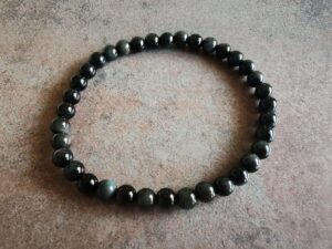 Náramok guličky ZLATÝ OBSIDIÁN pánsky 6 mm